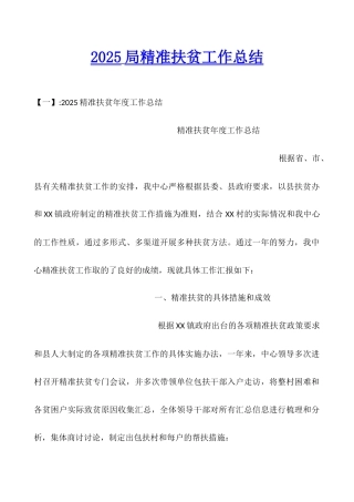 2025局精准扶贫工作总结