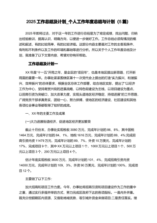 2025工作总结及计划-个人工作年度总结与计划