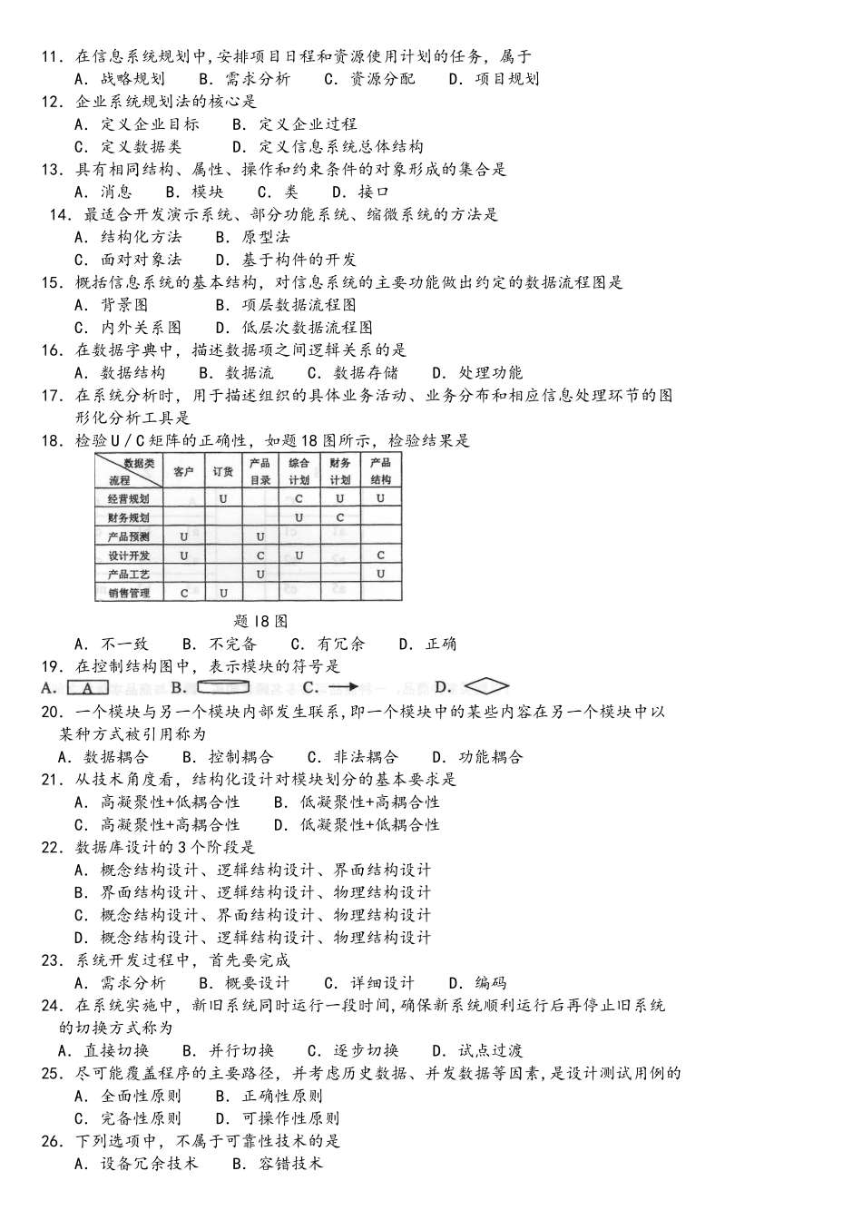 2025年10月自考00051管理系统中计算机应用试题及答案含评分标准_第2页