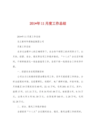 2025年11月度工作总结