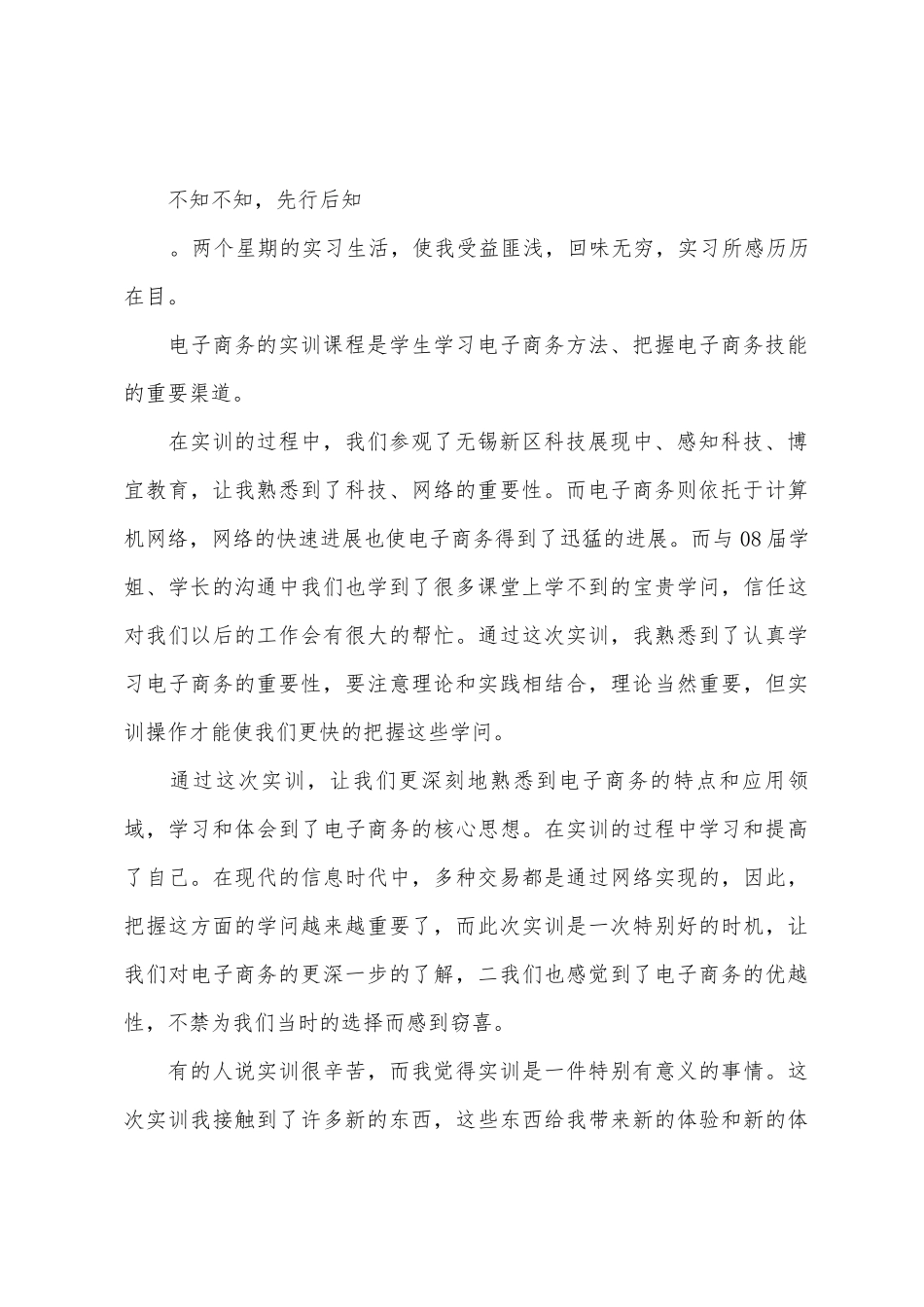 2025年3月电子商务专业大学生实训报告_第3页