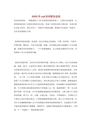 2025年cad实训报告总结