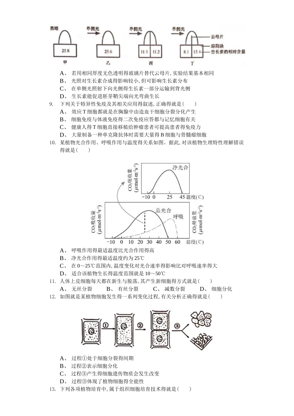 2025年上海市普陀区高考生物二模试卷-解析版_第2页