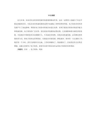 电子商务对我国企业发展的影响分析分析研究  财务会计学专业
