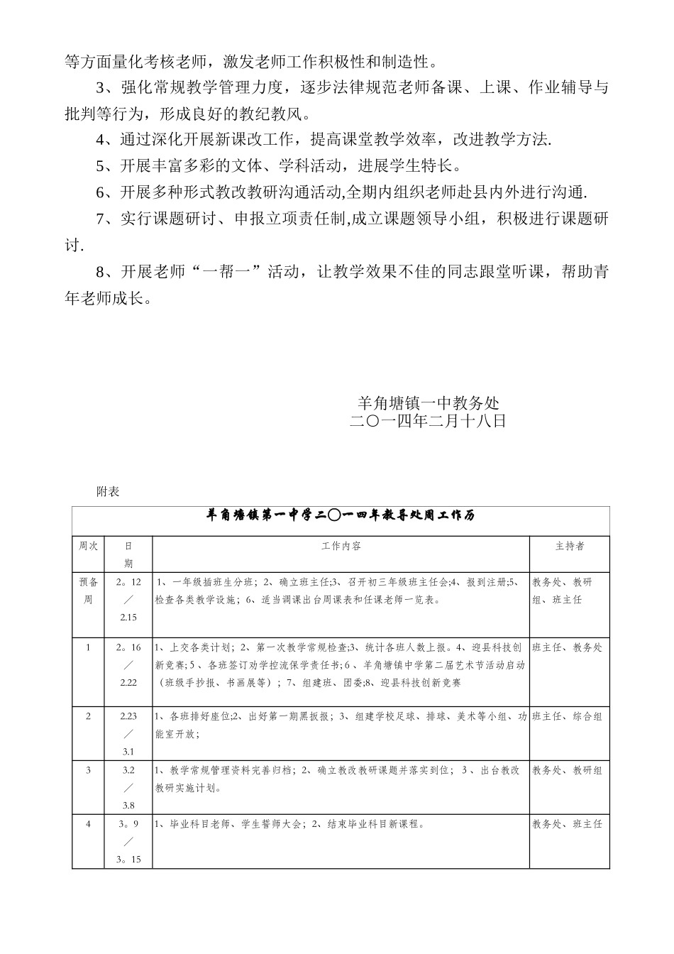 2025年下期羊角塘镇一中教务处工作计划1_第2页