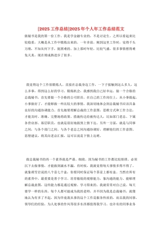 2025年个人年工作总结范文