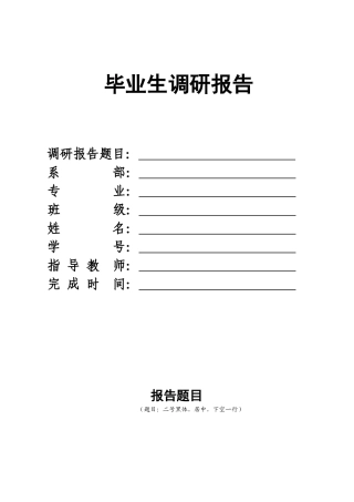 调研报告模板范文