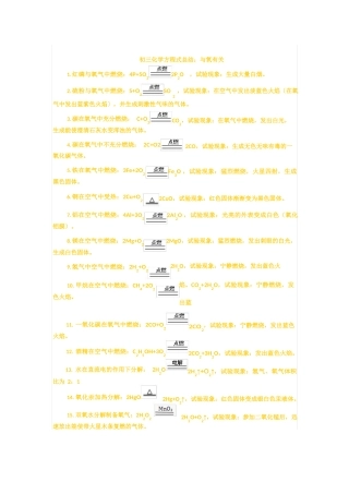 2025年中考化学知识点总结