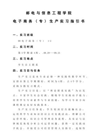 2025年二级学院电子商务专生产实习指导书