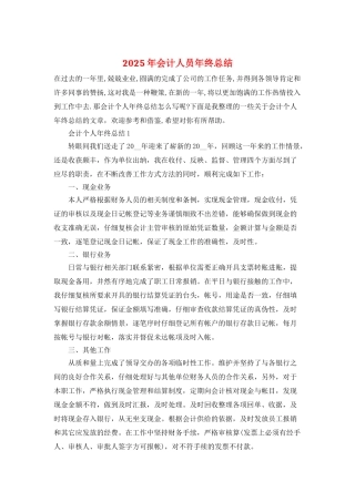 2025年会计人员年终总结