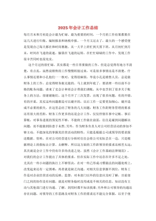 2025年会计工作总结