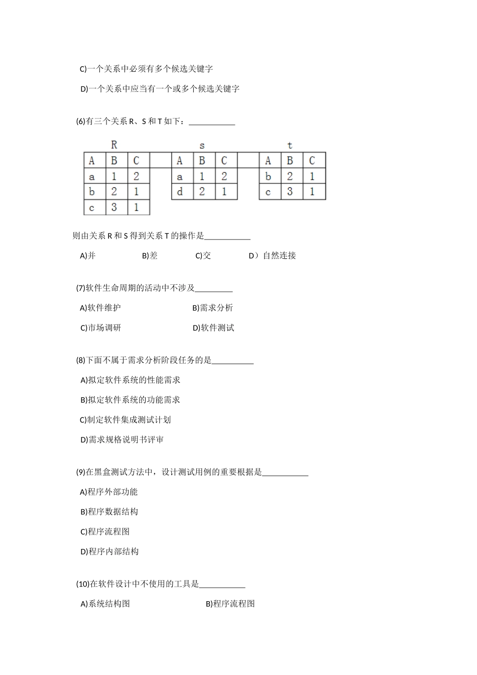 2025年全国计算机等级考试二级笔试试卷_第2页