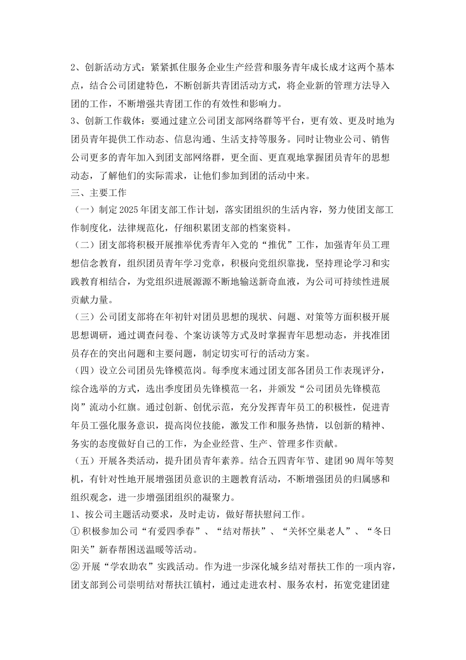 2025年公司团支部年度工作计划范文_第2页