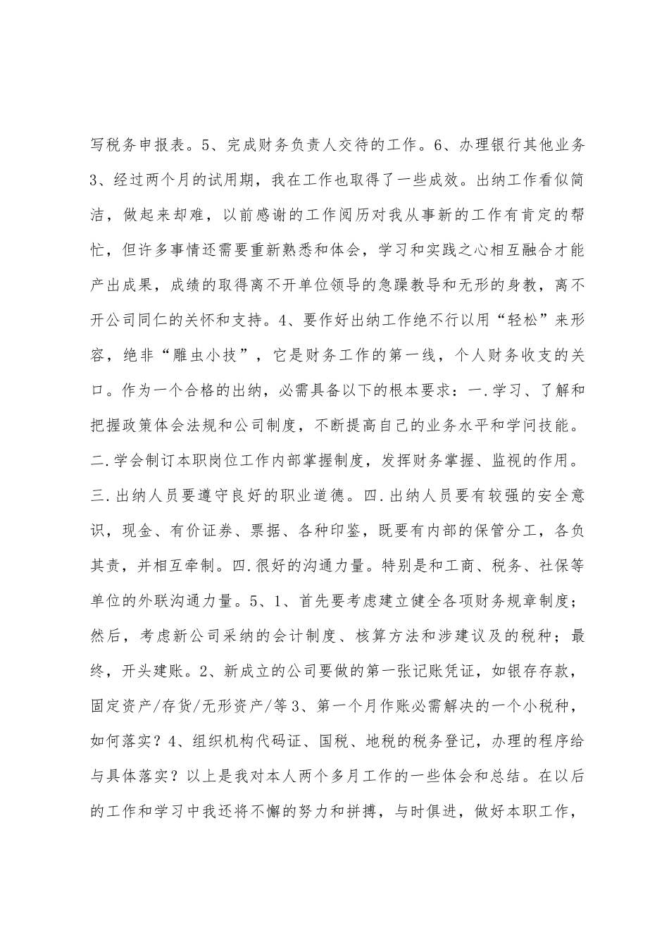 2025年出纳工作总结_第2页