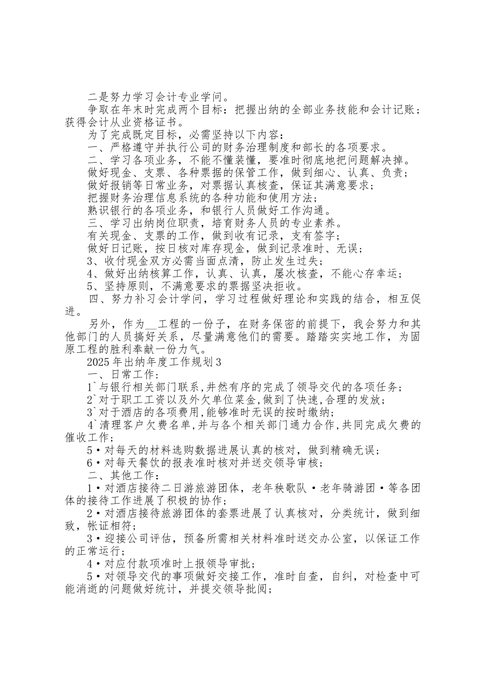 2025年出纳年度工作计划5篇_第2页