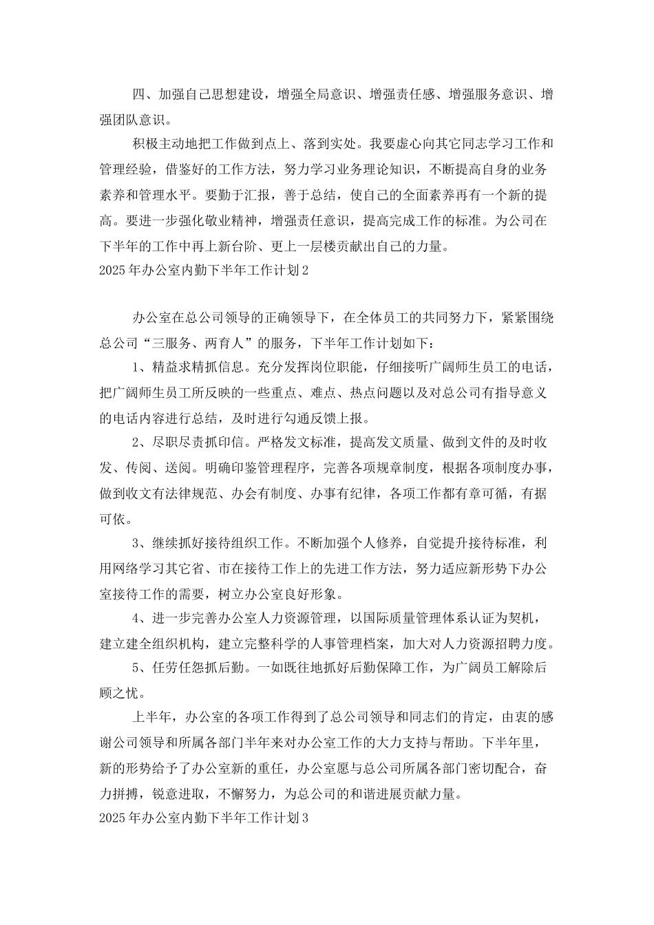 2025年办公室内勤下半年工作计划_第2页