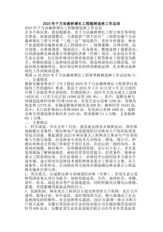 2025年千万亩森林增长工程植树造林工作总结