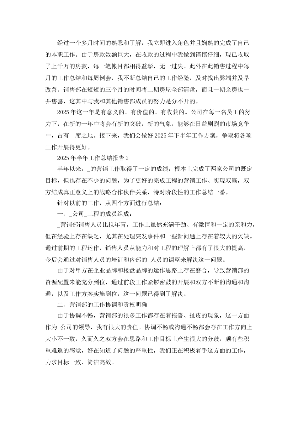 2025年半年工作总结报告_第2页
