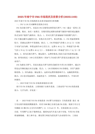 2025年南宁市CNG市场现状及前景分析