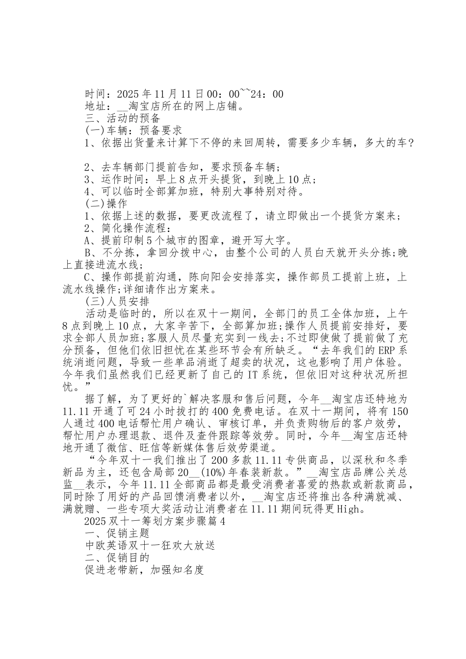 2025年双十一策划方案步骤5篇_第3页