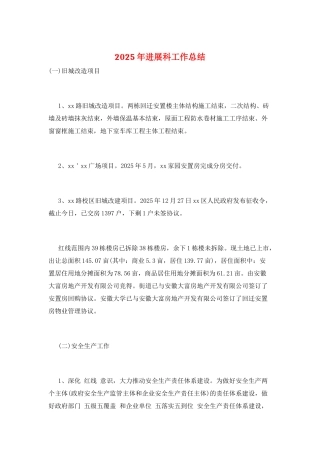 2025年发展科工作总结
