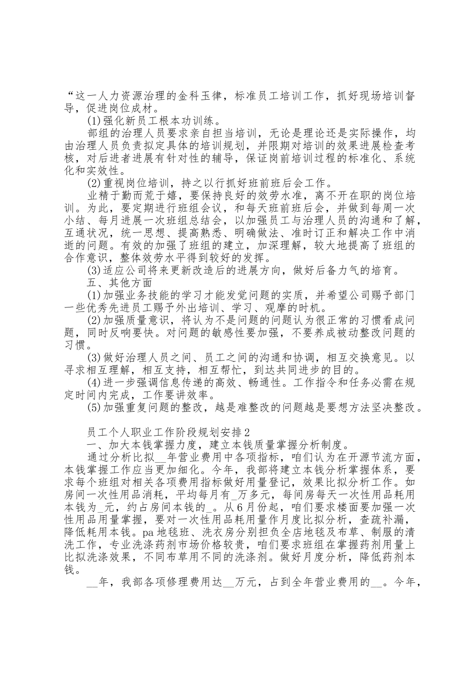 2025年员工个人职业工作阶段计划安排_第3页