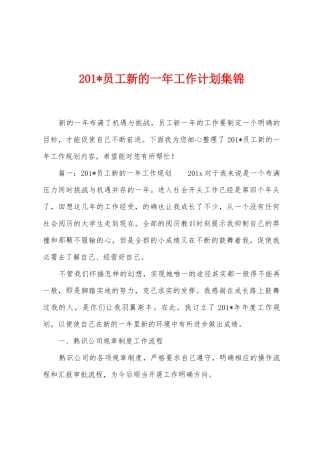 2025年员工新的一年工作计划