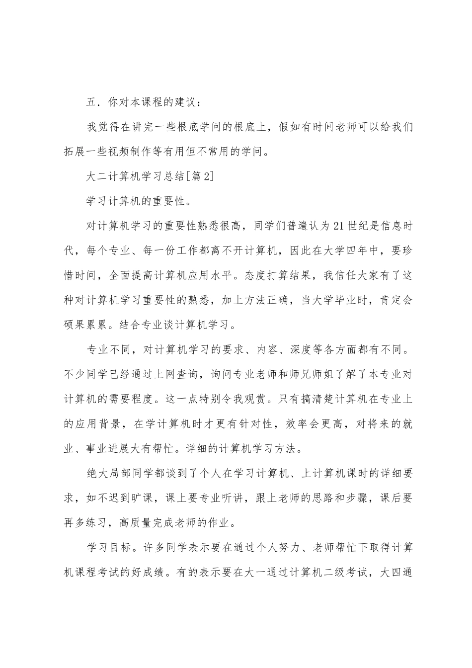 2025年大二计算机学习总结_第3页