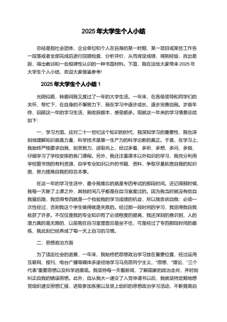 2025年大学生个人小结