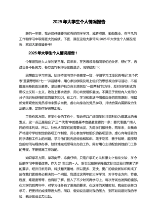 2025年大学生个人情况报告