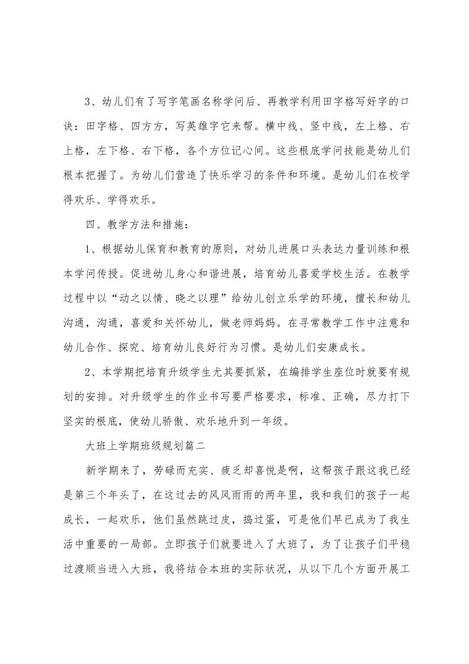 2025年大班上学期个人班级计划_第3页