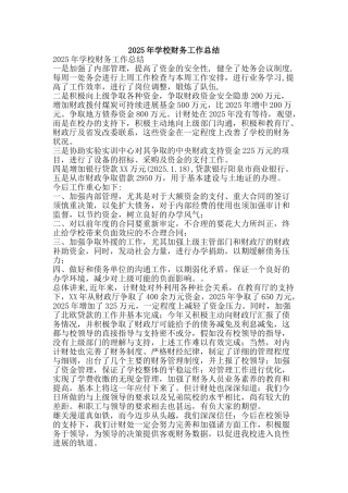 2025年学校财务工作总结-精品范文资料