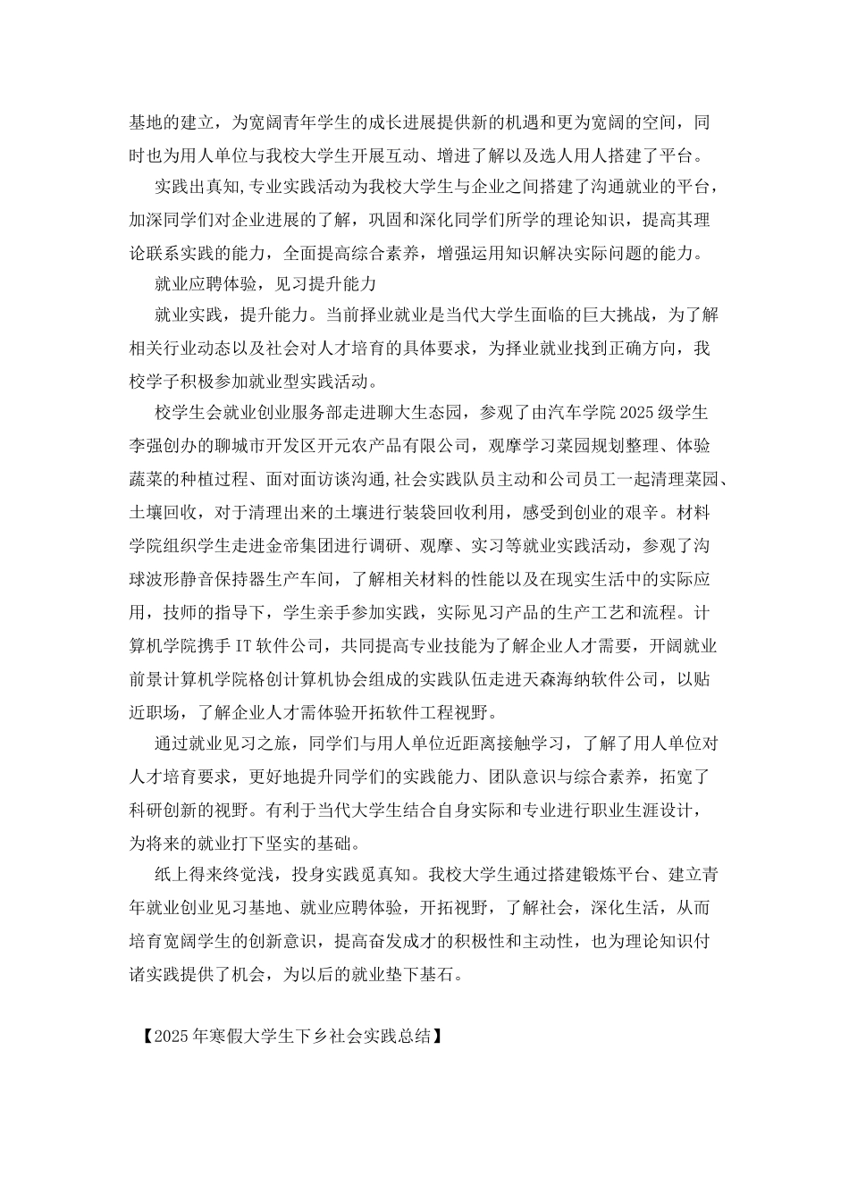 2025年寒假大学生下乡社会实践总结_第2页