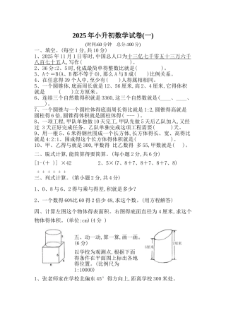 2025年小升初数学试卷