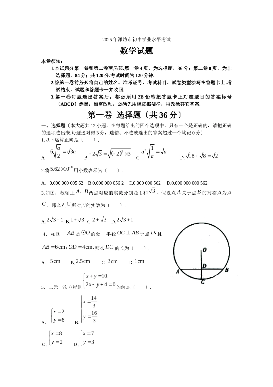2025年山东省潍坊_第1页