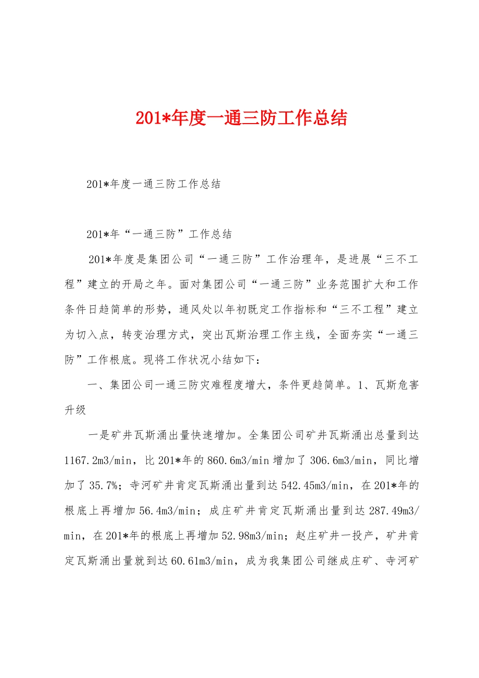 2025年年度一通三防工作总结_第1页