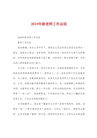 2025年年新教师工作总结