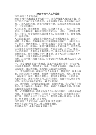2025年度个人工作总结-精品范文资料