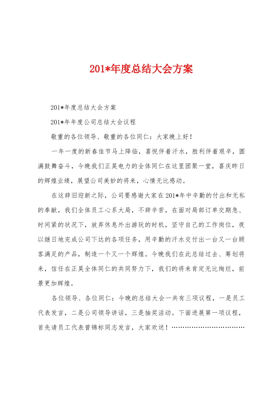 2025年度总结大会方案_第1页