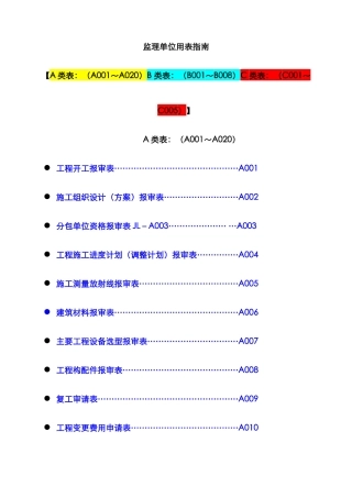 2025年建设工程监理单位全套用表四川建龙软件表格