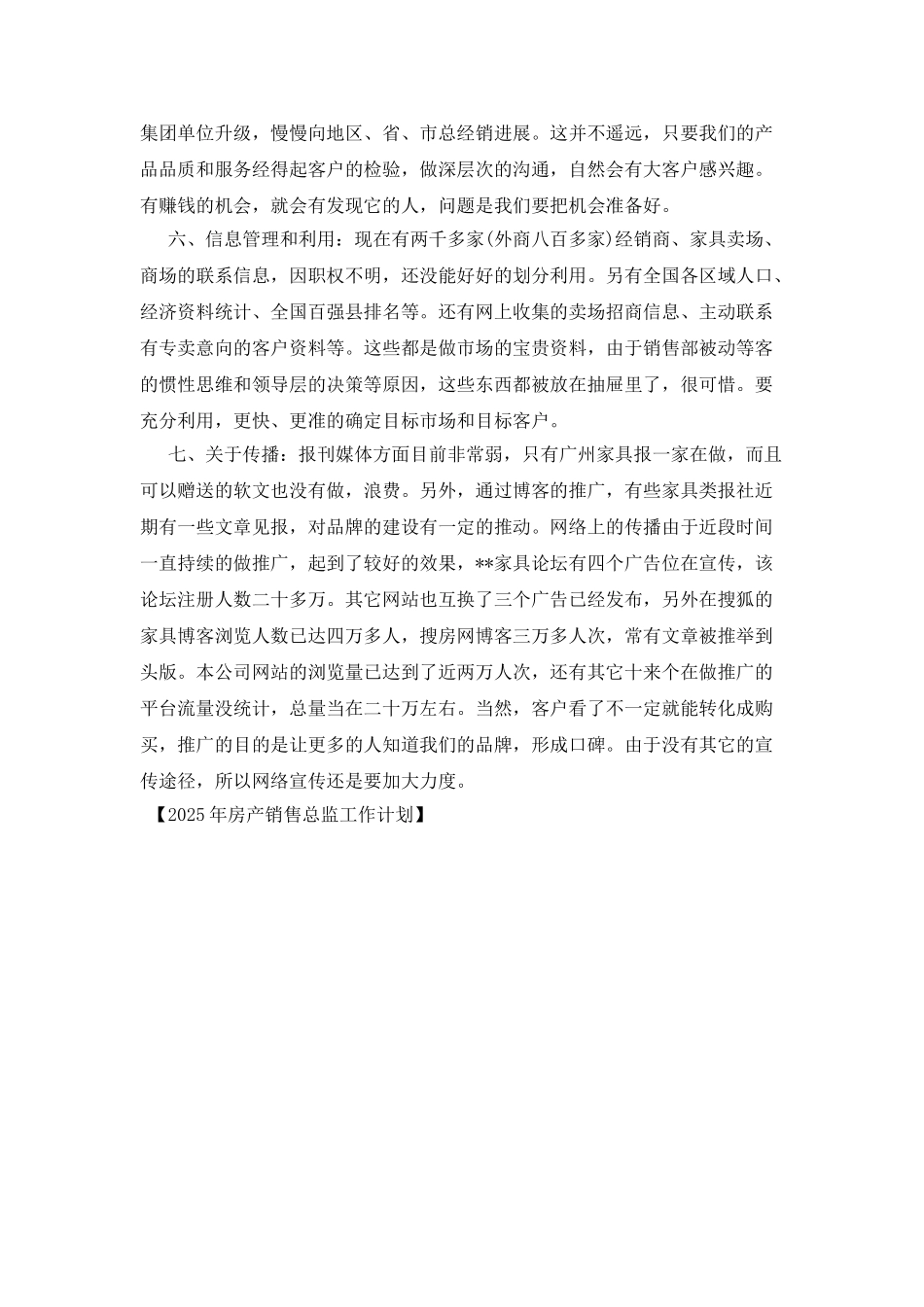 2025年房产销售总监工作计划_第2页