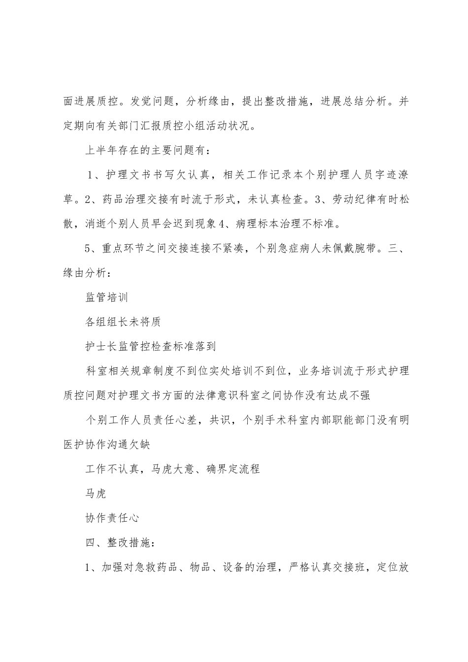 2025年护理质量与安全管理小组半年工作总结_第2页
