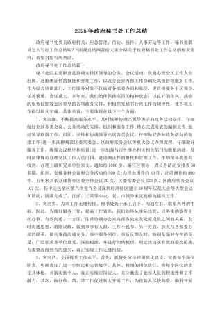 2025年政府秘书处工作总结