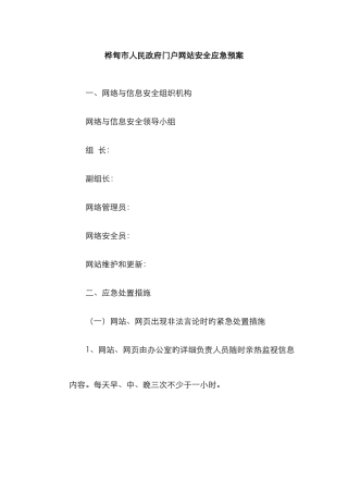 2025年政府网站安全应急预案