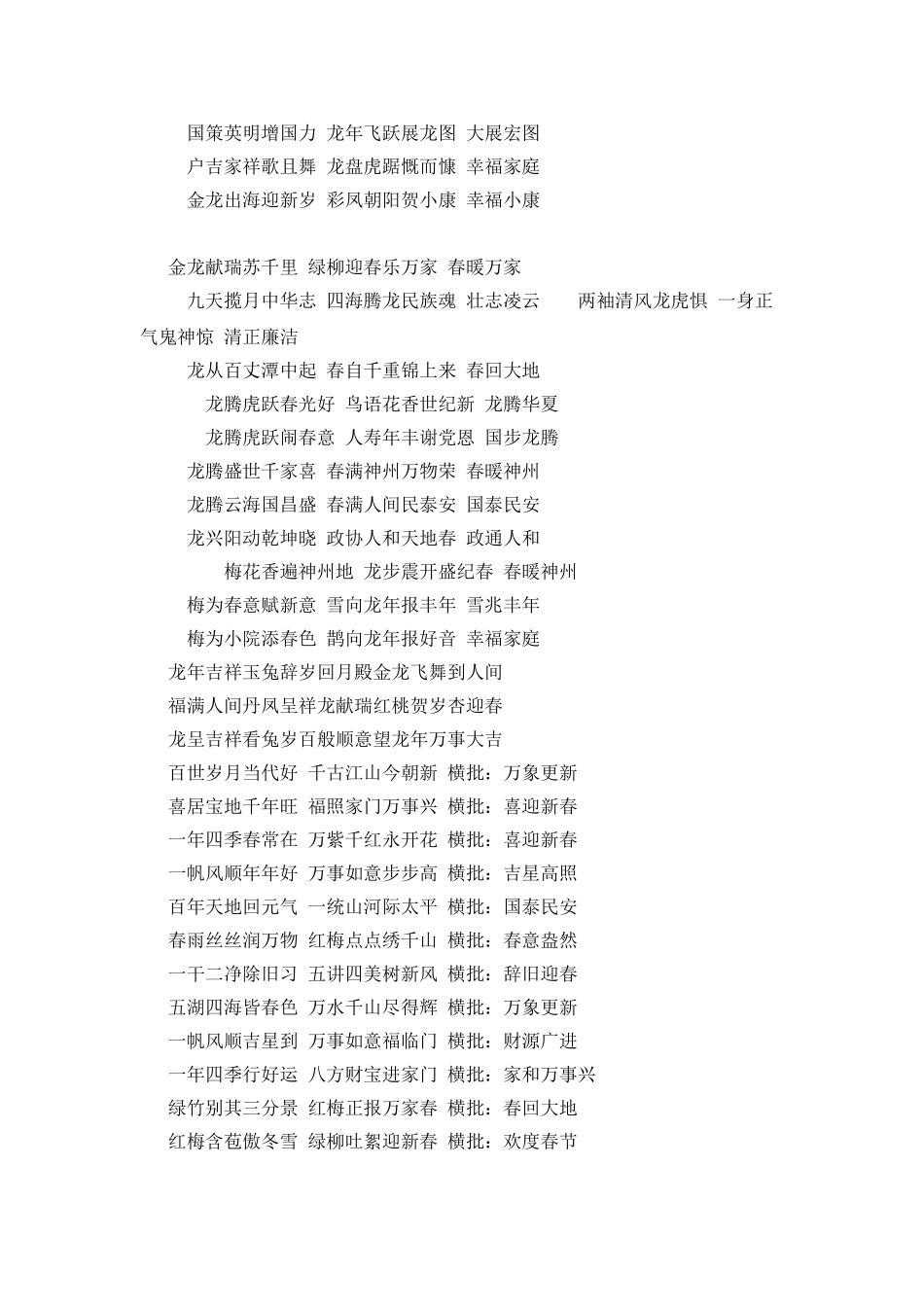 2025年春节对联集锦_第2页