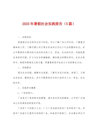 2025年暑假社会实践报告