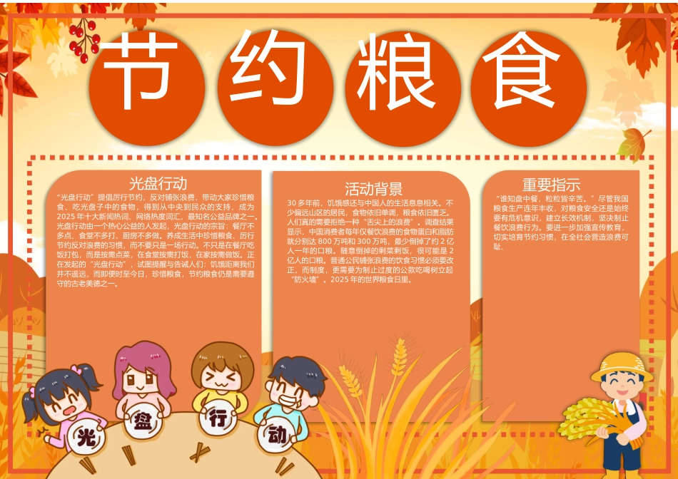 2025年最新珍惜粮食手抄报带线稿可编辑_第2页