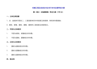 2025年机械工程及自动化专业专升本考试大纲