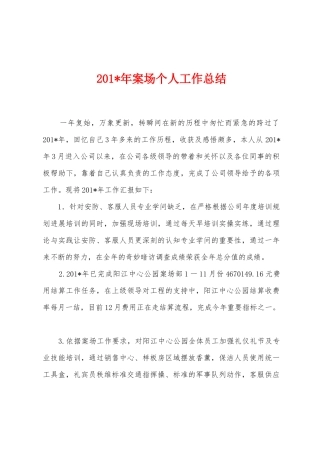 2025年案场个人工作总结