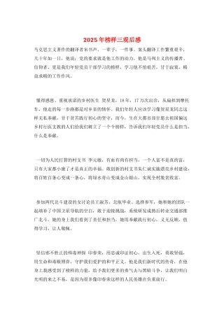 2025年榜样三观后感